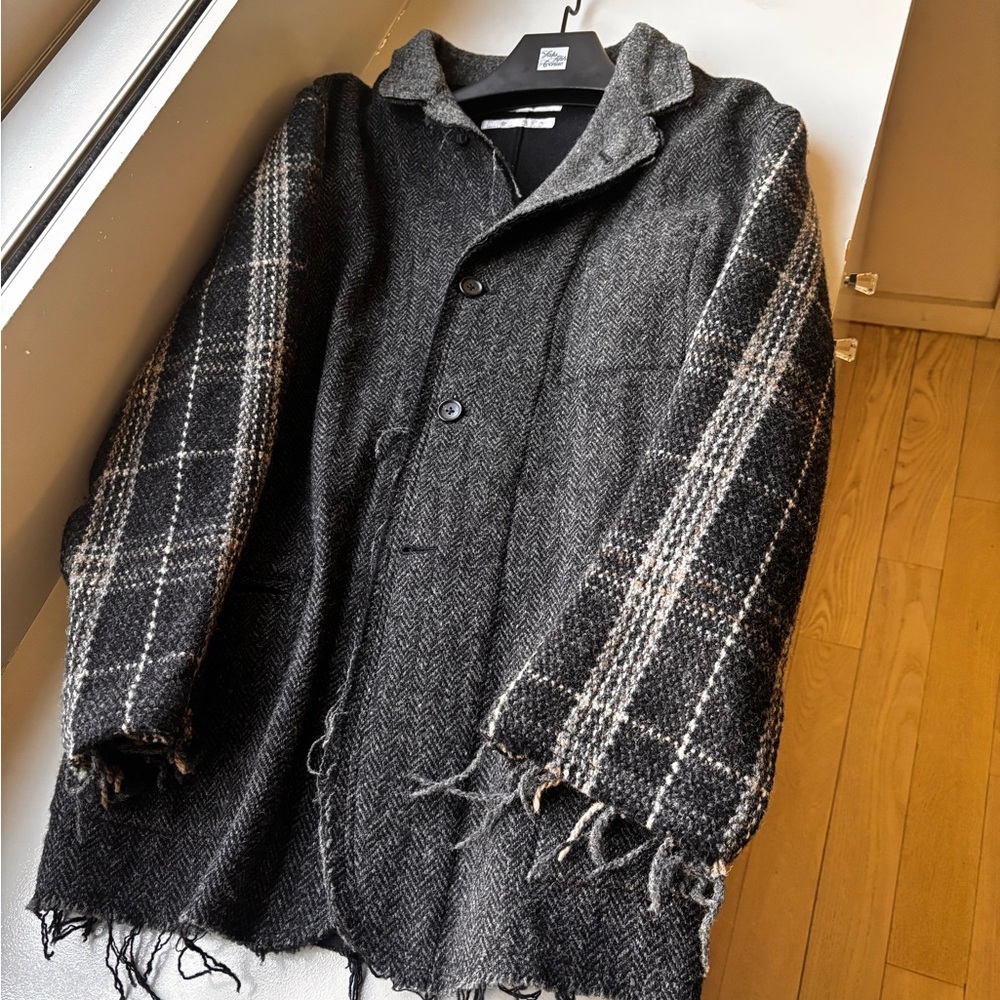 Comme des Garcons Black and Gray Trench Coat